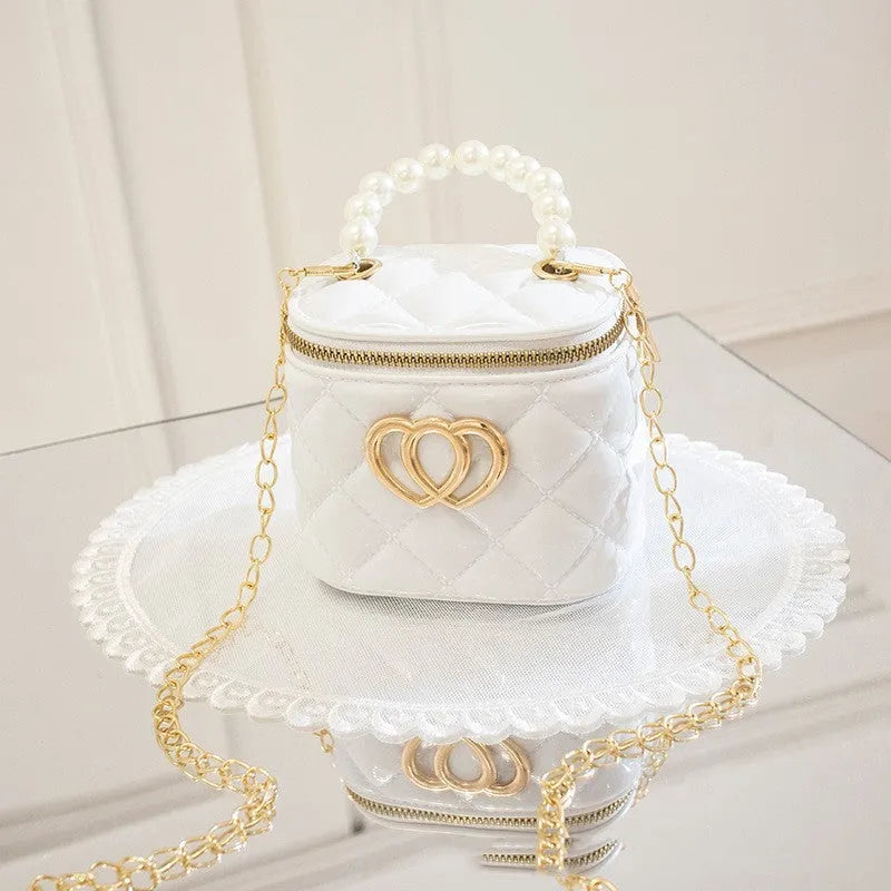 PVC bucket gel bag with heart pattern in seven colour options