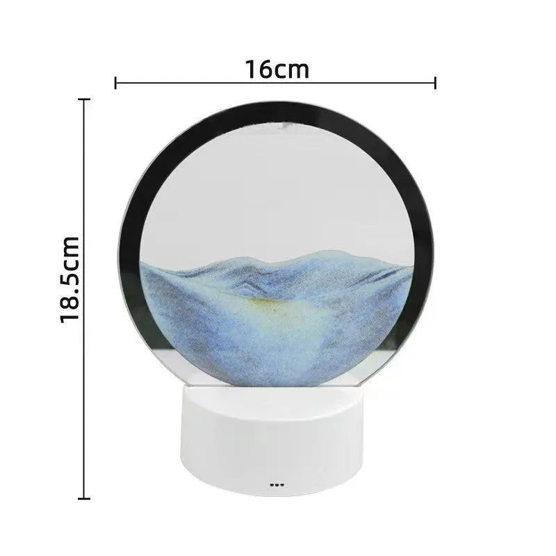 Creative decompression quicksand painting small USB night lamp in blue with moving sand, 160x185mm