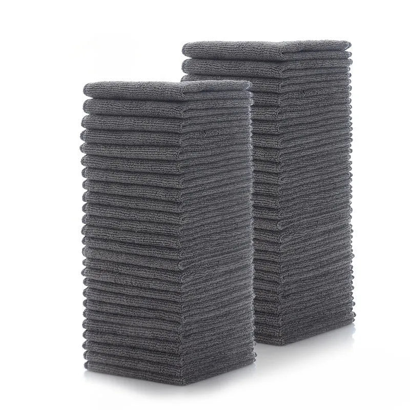 Grey square microfiber kitchen cleaning cloth for anti-oil and decontamination on pots and dishes
