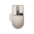 Xiaoqiao three-mode wireless mouse in matte finish showing ergonomic right-hand design with USB receiver and charging cable