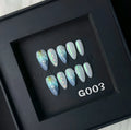 HAILANG blue plastic Shell Nail Stickers showing nail tips with shell design