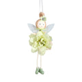 Cloth elf angel pendant with floral design in pink, green and yellow Easter colours