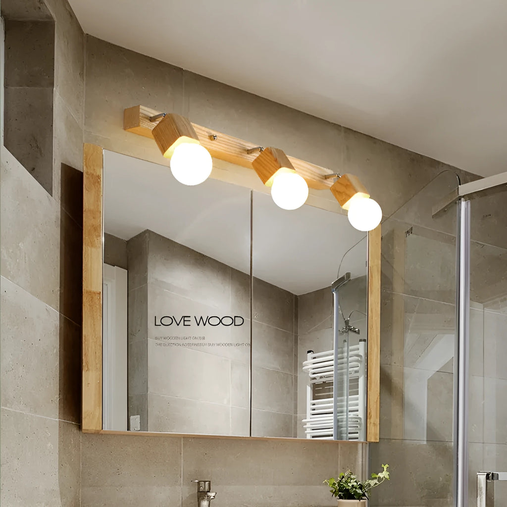 Circular 24cm LED wall lamp with illuminated mirror cabinet in single head design