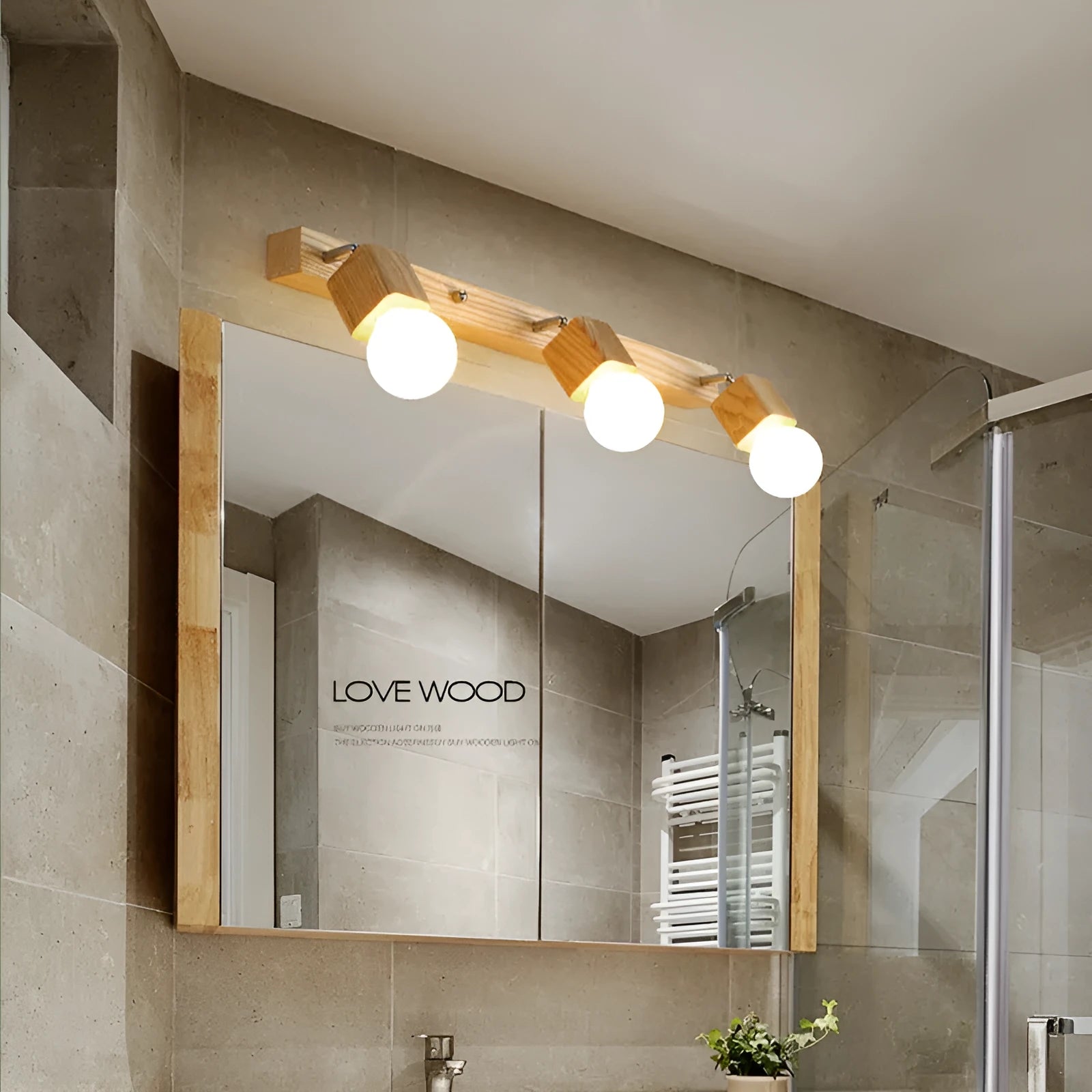 Circular 24cm LED wall lamp with illuminated mirror cabinet in single head design