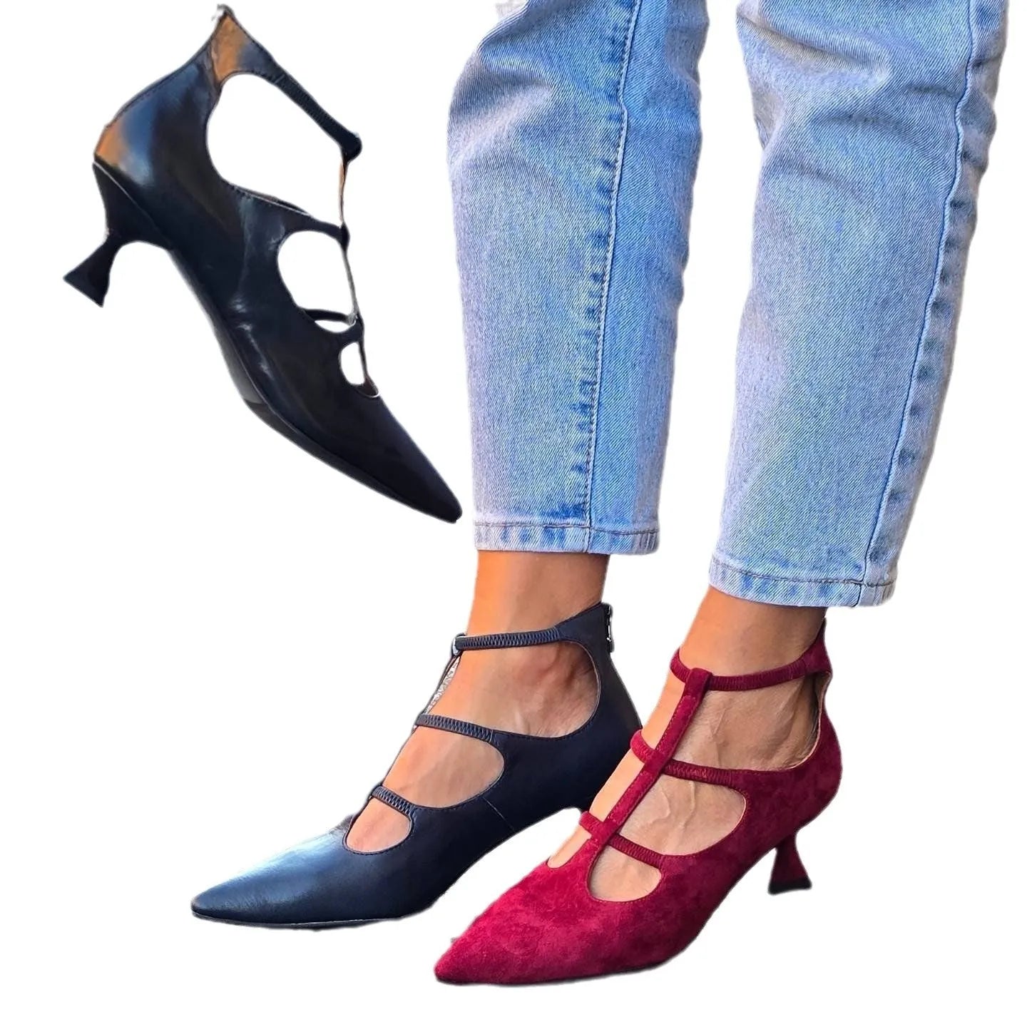 Plus size women's sandals with PU upper and buckle fastening in black, available in sizes 34 to 45