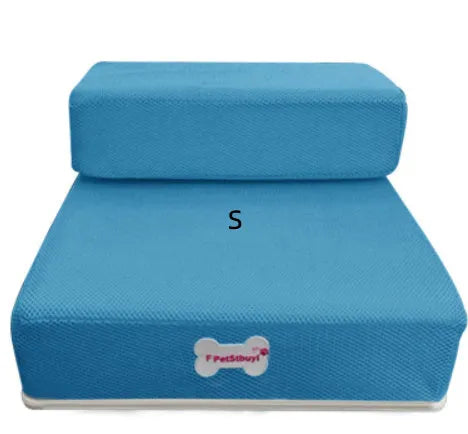 Foam Pet Stairs with Antibacterial Deodorant Sponge, Flat Surface Unfoldable, 67cm Long 40cm Wide Single Layer 10cm High Stack Height 20cm for Dogs and Cats, Available in Multiple Colours including Black Blue Grey Green Orange Pink Red Yellow Rose Red