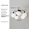 Ceiling lamp with three-color dimming light green 4 heads 65cm simple modern