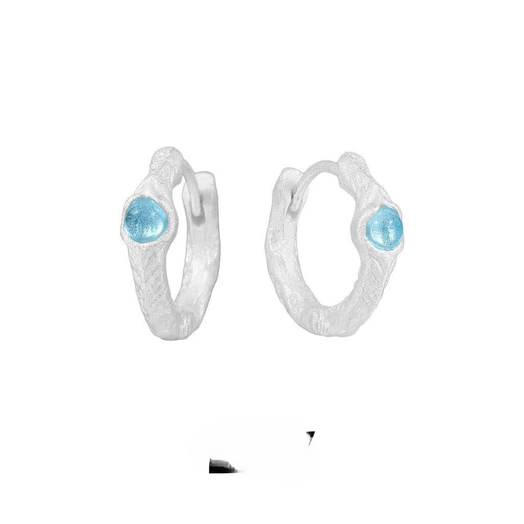 925 silver geometric circle ear clip jewellery in burnt silver colour for women