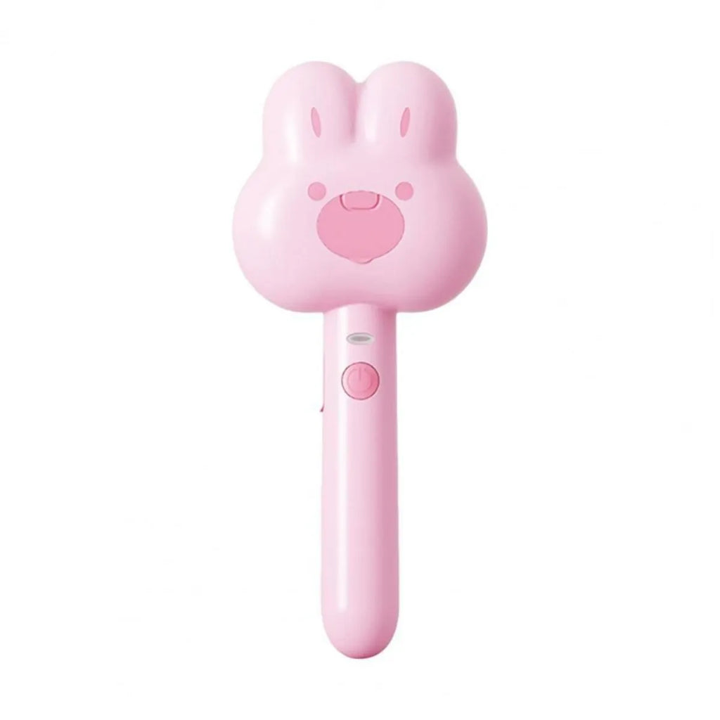 Cartoon design cat steam brush grooming tool with long handle and rounded brush teeth