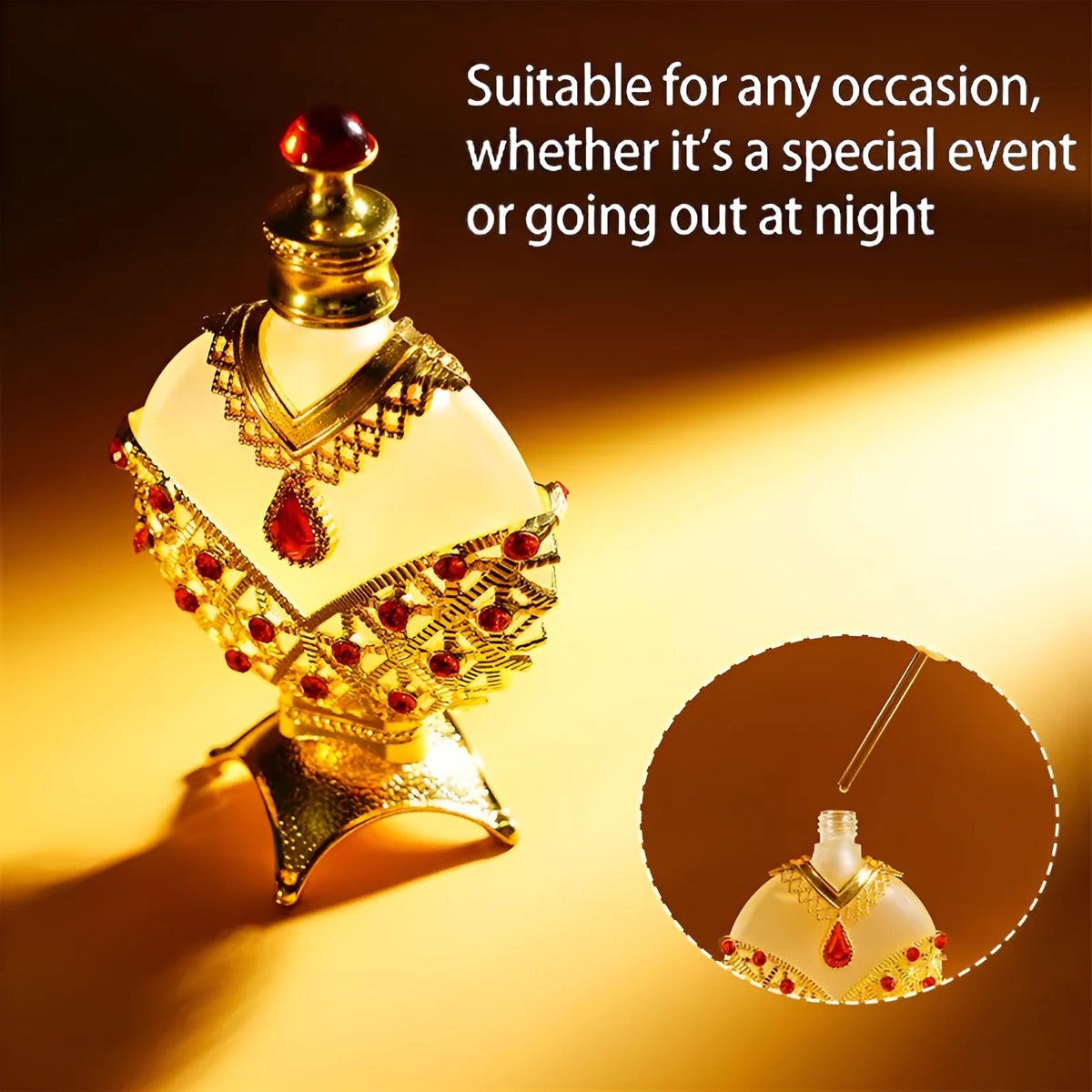 Concentrated perfume oil 12ml and 35ml glass bottles with floral fragrance and essential oil