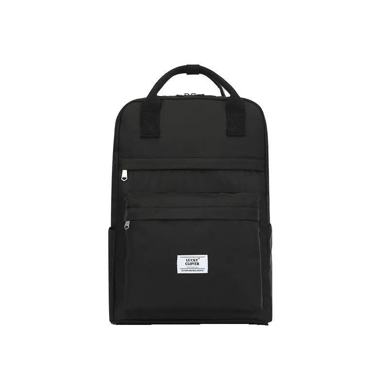 Waterproof Oxford cloth backpack L size with handle cover in black and grey diamond print