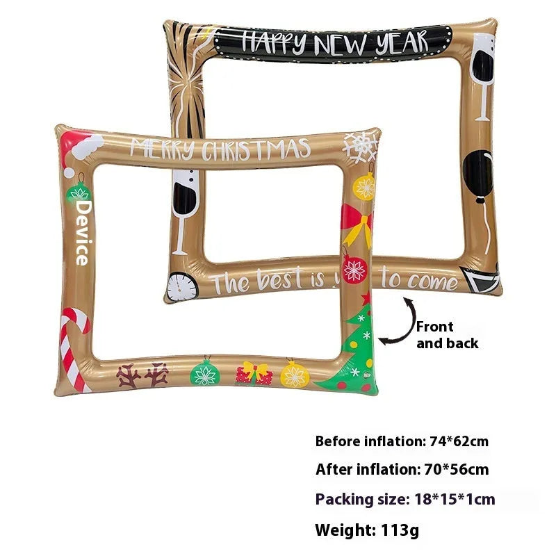 Christmas inflatable photo frame PVC material holiday photography prop for youth