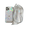 Diagonal card case mobile cover with wave point silicone back for iPhone