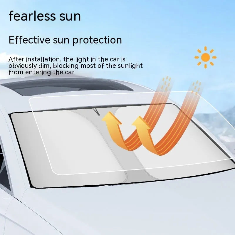 Titanium silver NC fabric car front shield sun shade for heat insulation