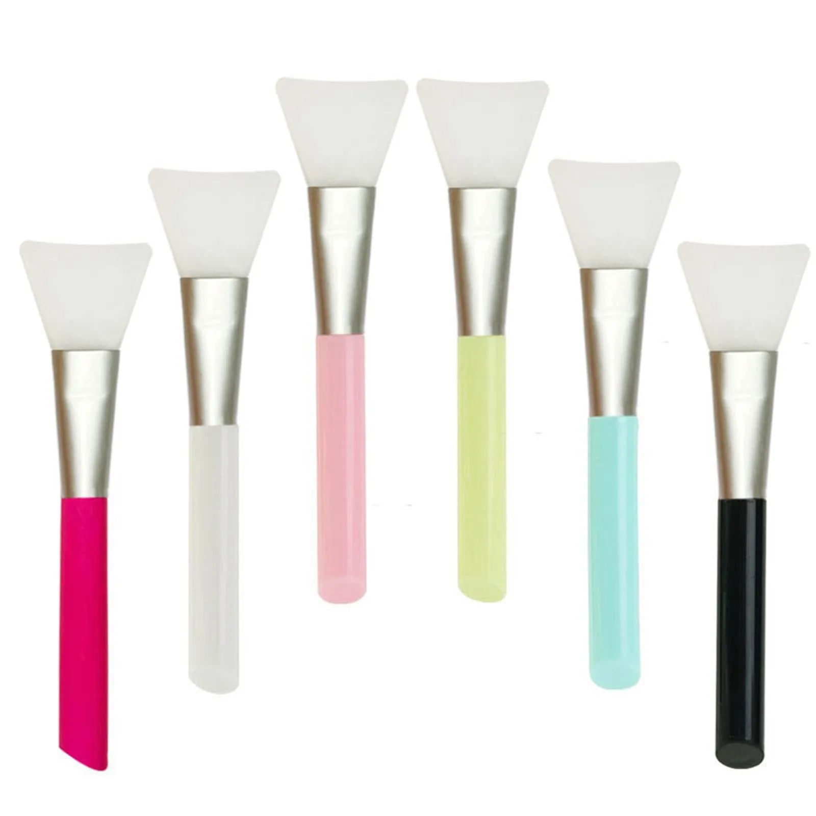 Reusable silicone face mask applicator spatula in multiple colours for clay and mud application