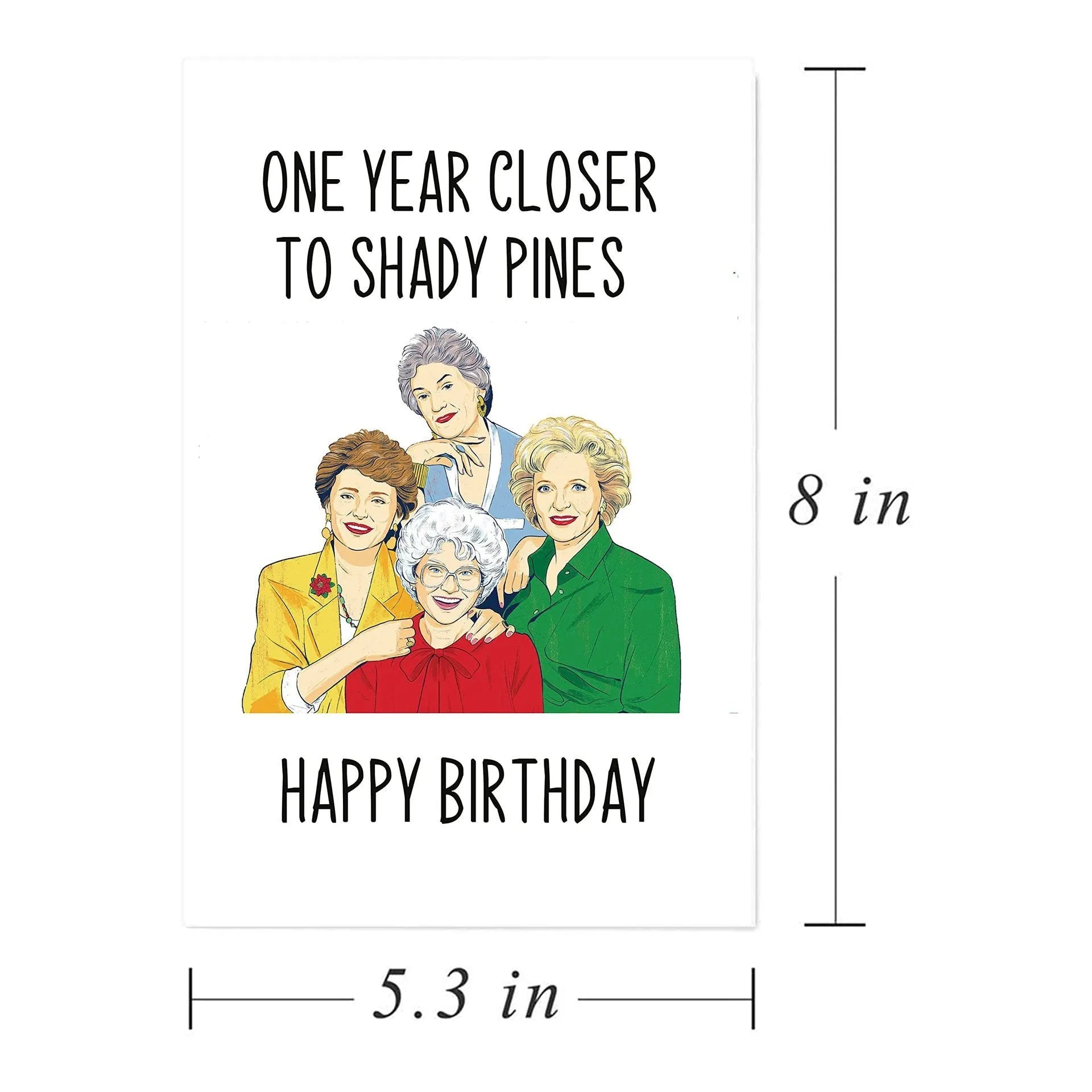 Simple printed birthday greeting card with examples of yellow, purple, pink, red, and kraft paper envelopes.