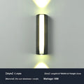 Simple modern outdoor waterproof LED wall lamp in black aluminium with glass panel for garden or patio