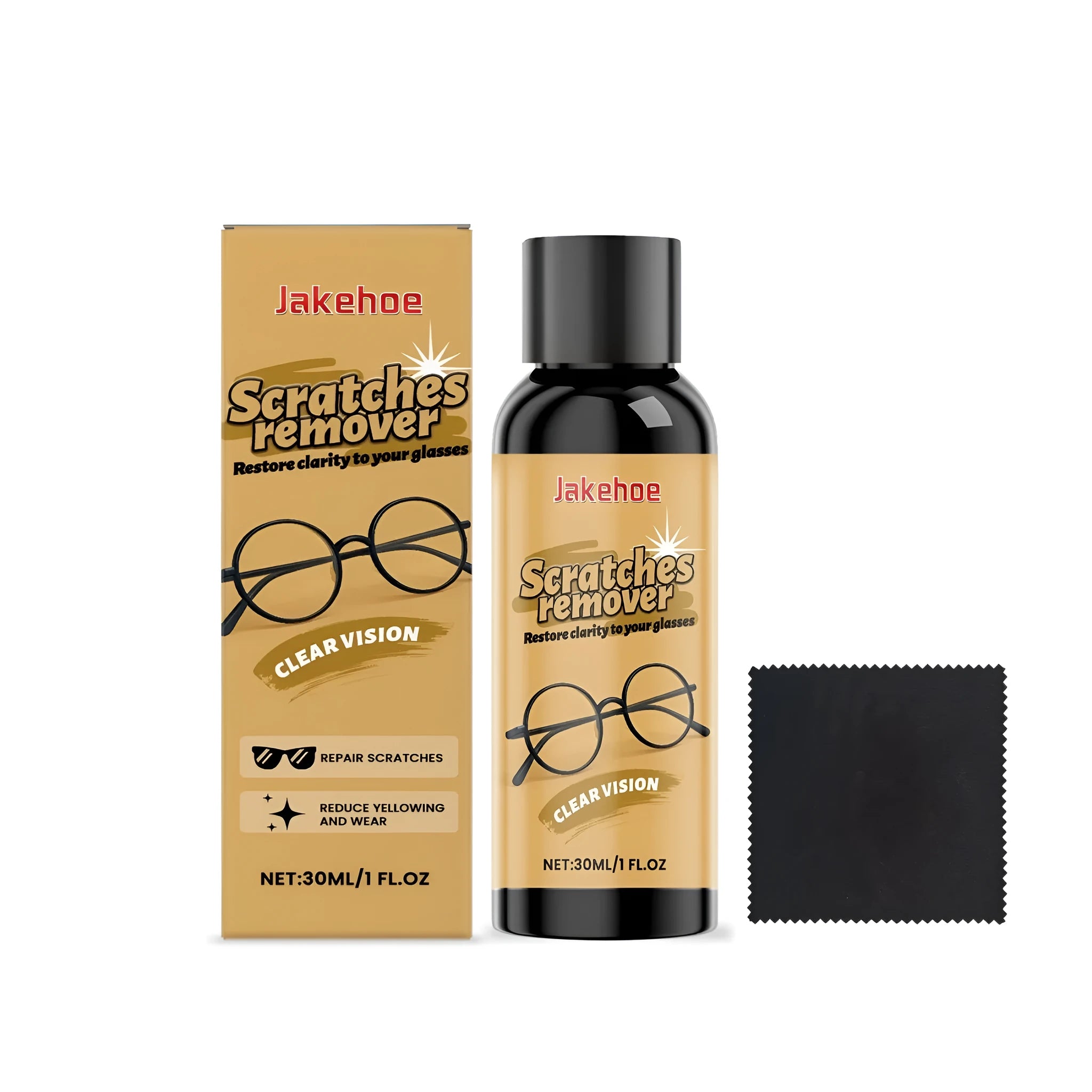 30ml glasses scratch remover bottle with polishing paste and microfiber cloth for plastic lens repair