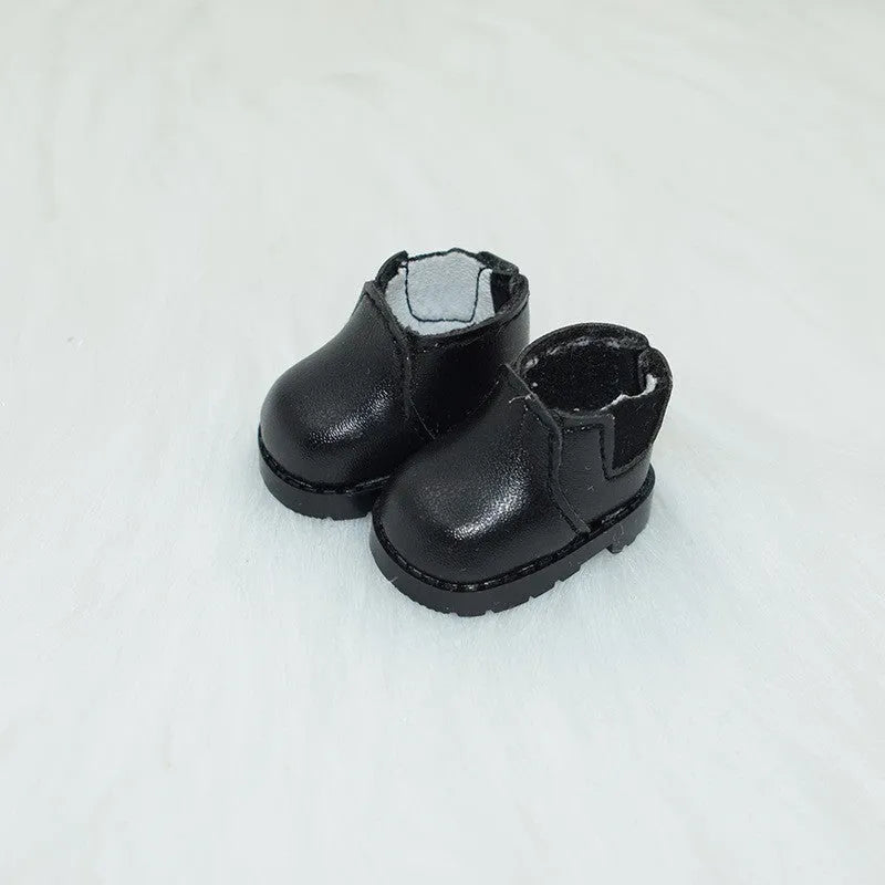 17cm doll replacement shoes in multiple colours including black boots, pink heels, and white leather shoes