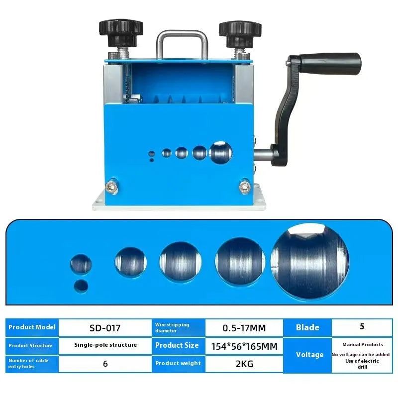 SD-017 manual wire stripping machine tool for electrical cables from 0.5mm to 17mm.