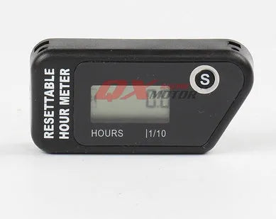 Black waterproof LCD electronic timer for engine maintenance hour tracking