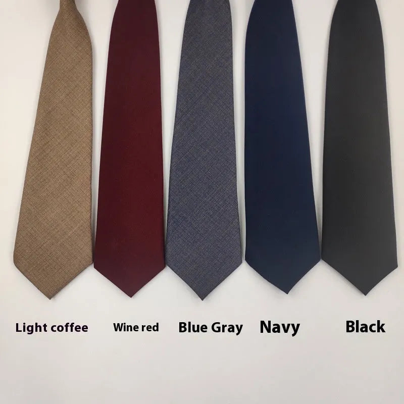 Navy blue cotton men's tie with arrow tip style measuring 35cm by 7cm