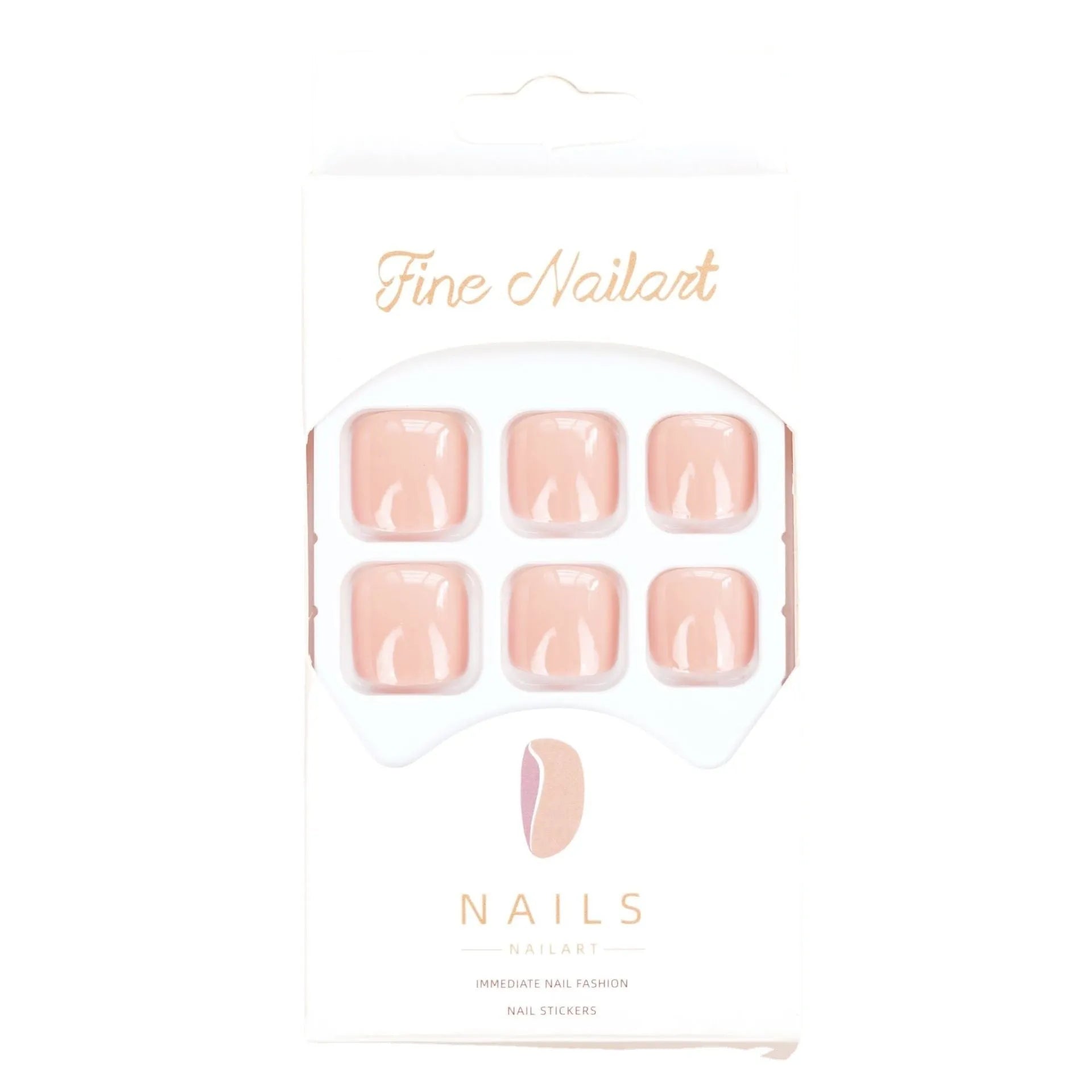 Skin colour plastic toe nail stickers with adhesive glue for cosmetic nail enhancement