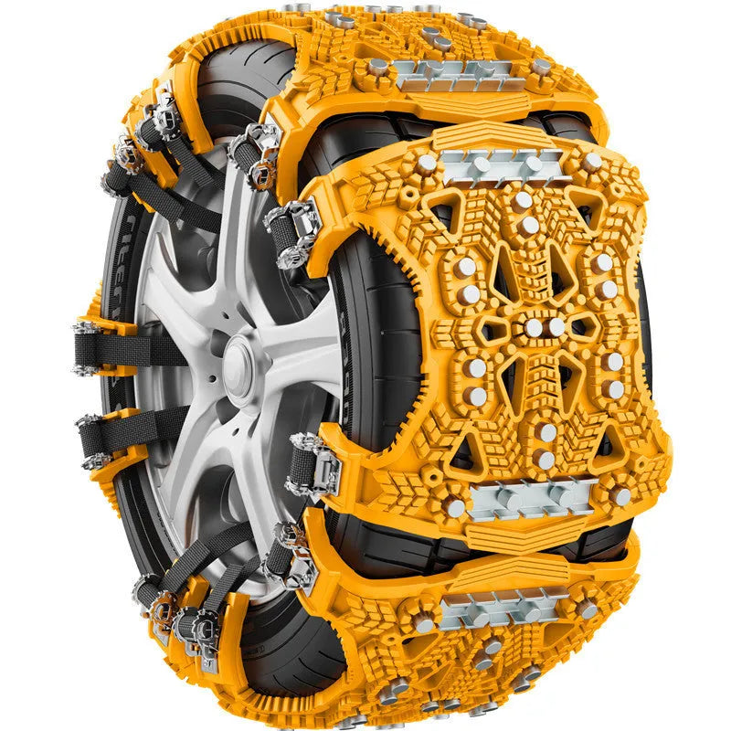 Universal steel plate tyre chain set for cars and SUVs with tools