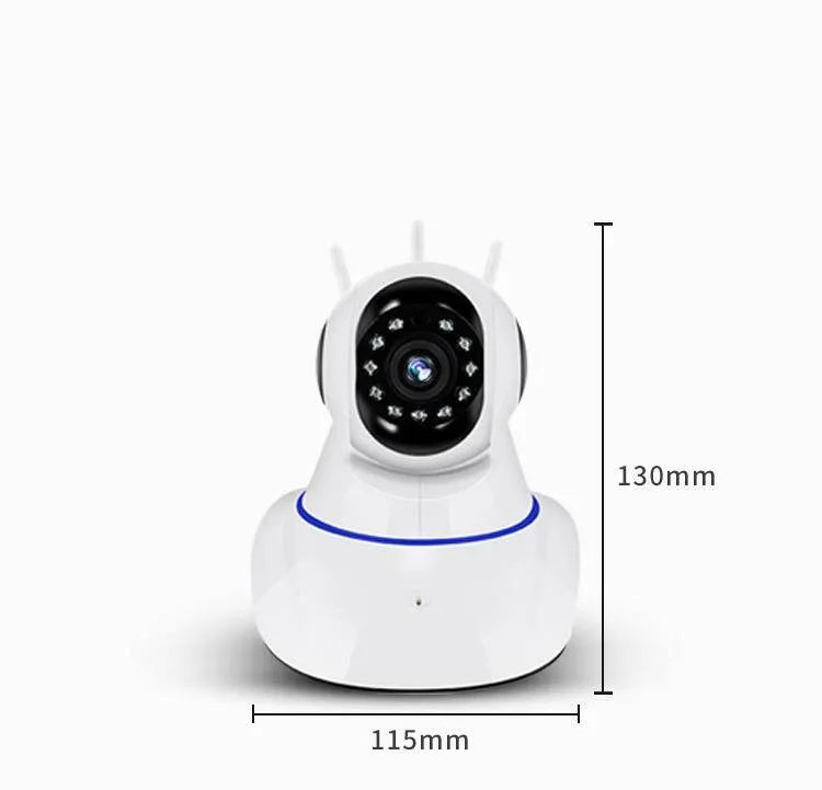 White wireless dome security camera with 2MP HD night vision for indoor and outdoor use