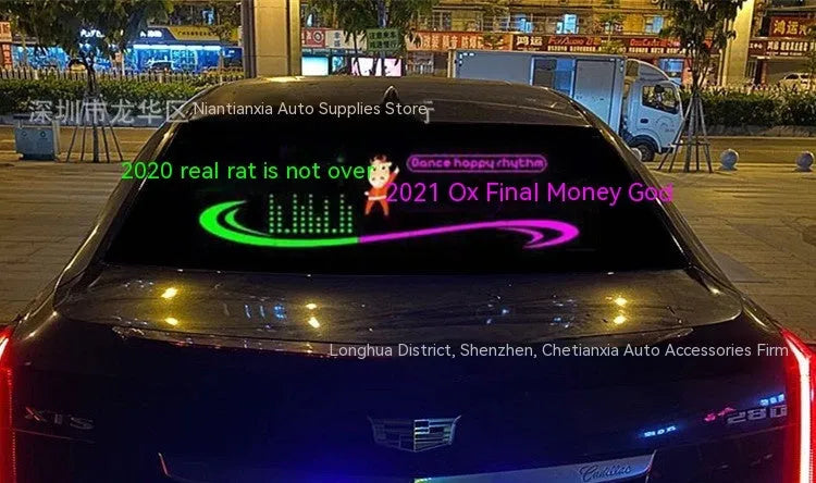 90cm by 25cm car voice control rhythm lamp with electroluminescent panel showing multiple light pattern displays