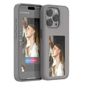 DIY projection screen phone case in black four-colour finish for iPhone 15 Pro Max with TPU anti-fall protection