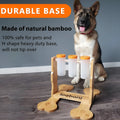 Large wooden interactive dog puzzle feeder toy for treat dispensing and slow feeding