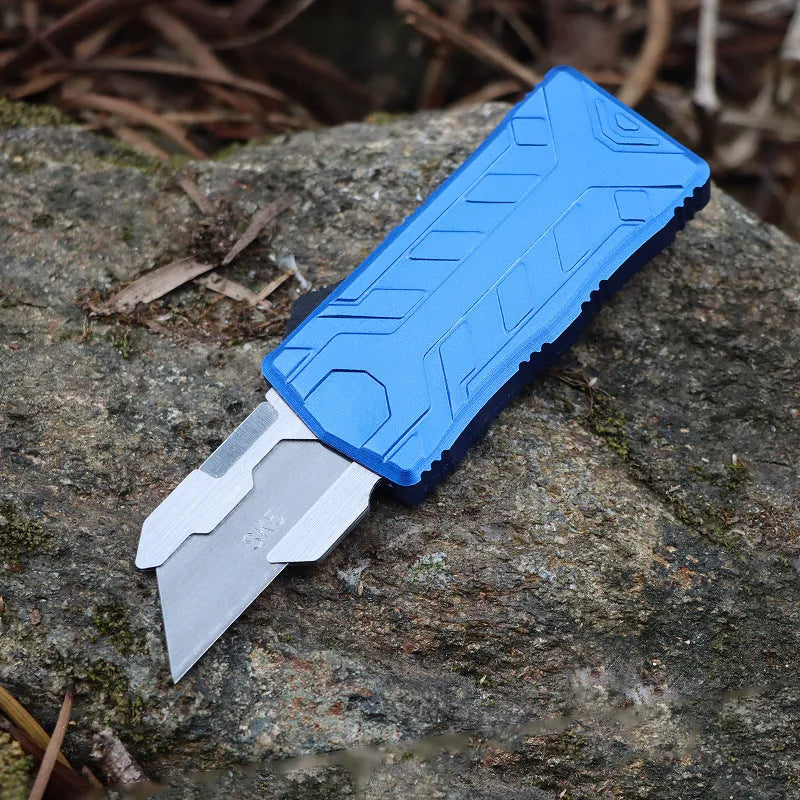 Alloy Outdoor A folding knife with SK5 blade, 135mm full length, black handle, closed position