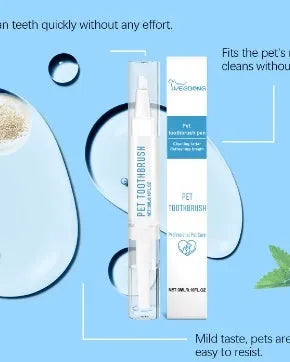 Pet toothbrush pen dental care gel with finger brush applicator for cats and dogs