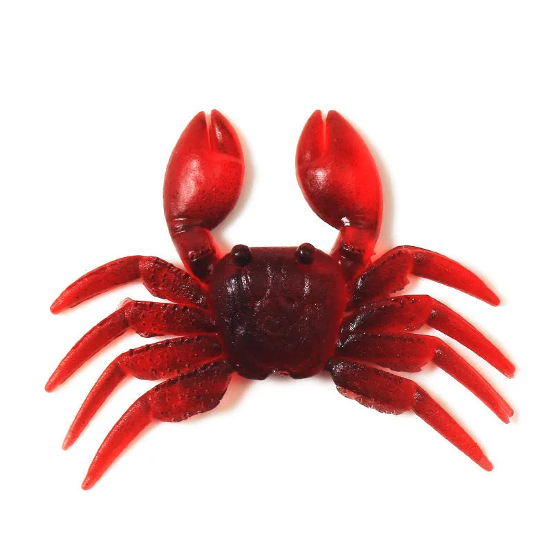 8cm PVC artificial crab fishing lure in red and brown colour variations