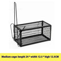 Automatic mouse cage trap in metal and plastic variants showing small, medium, and large size options