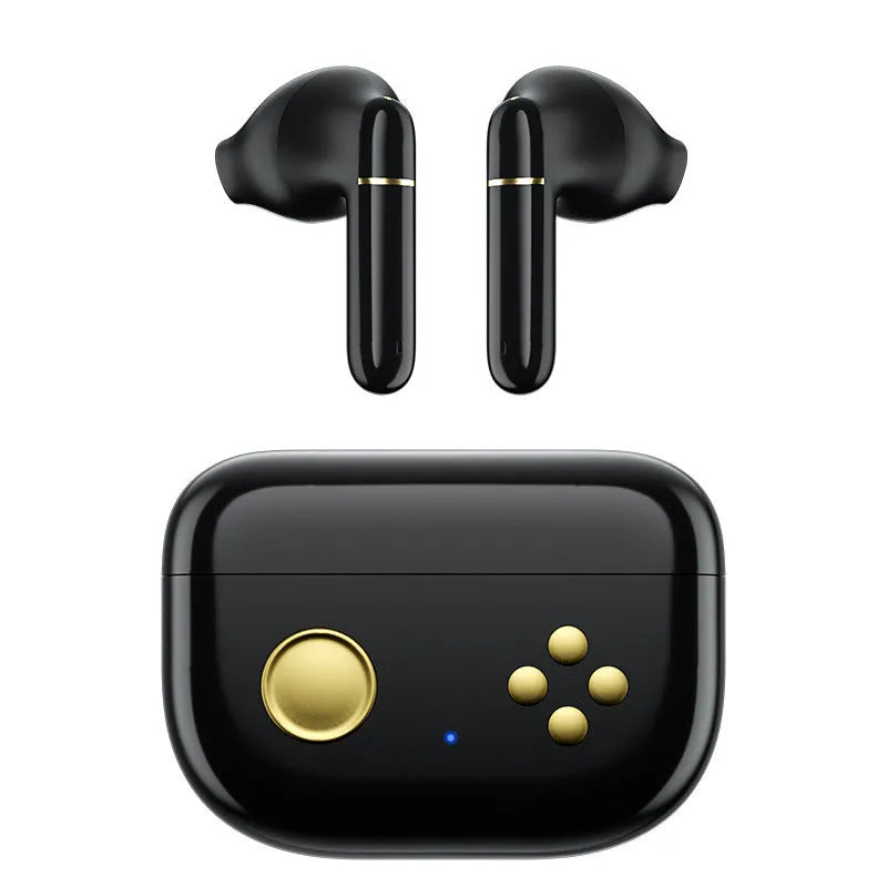 Private mode noise reduction wireless Bluetooth headset with charging case in black, multicolor, red, and white options