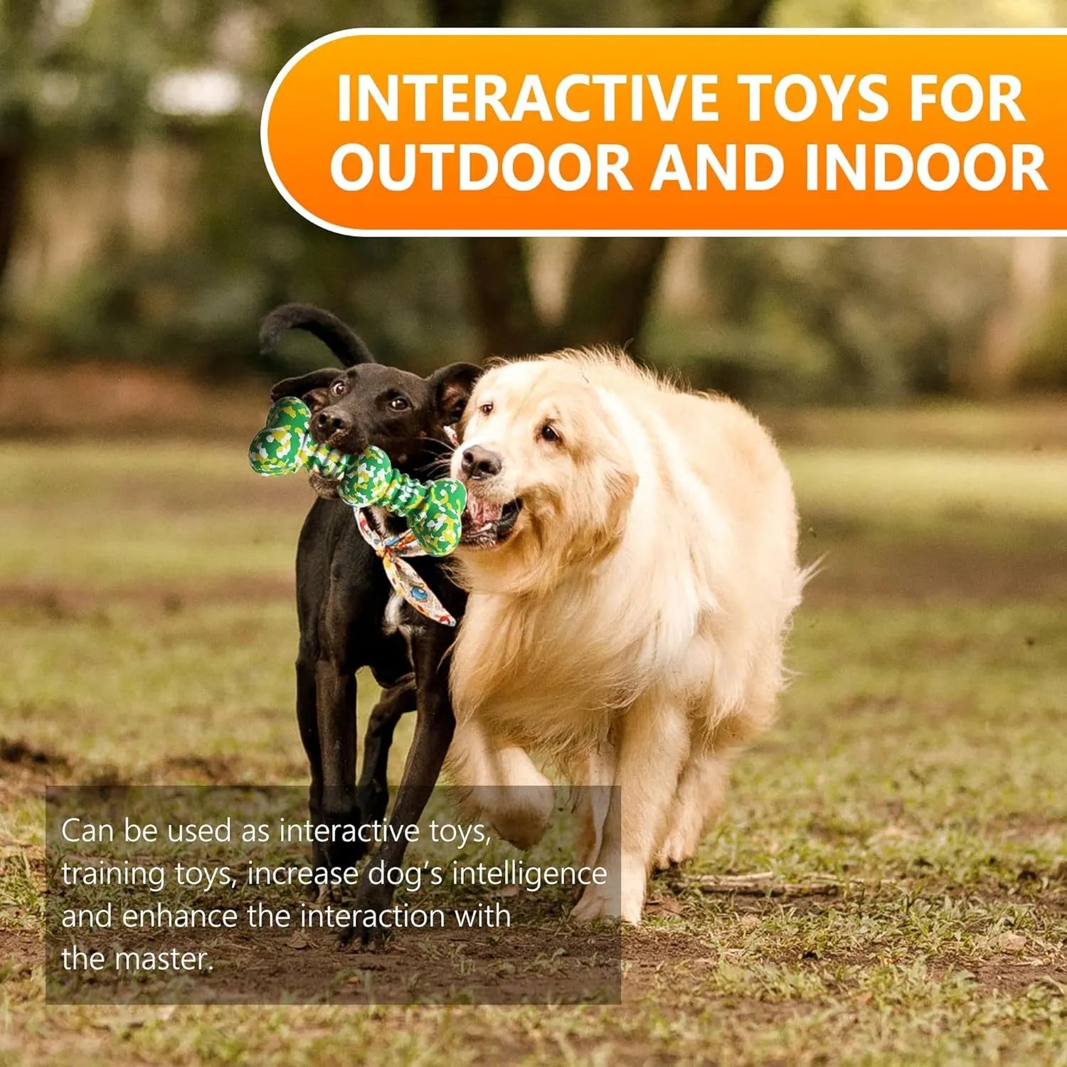 Natural rubber dog chew toy in camouflage colours for large breed aggressive chewers.
