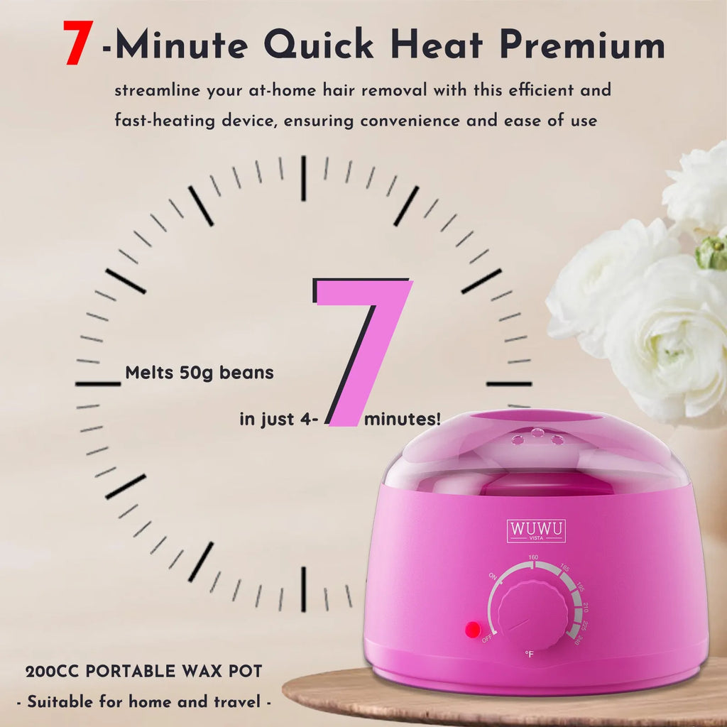 29-piece hard waxing kit with black wax warmer, wax beads, facial and body sticks, aftercare products
