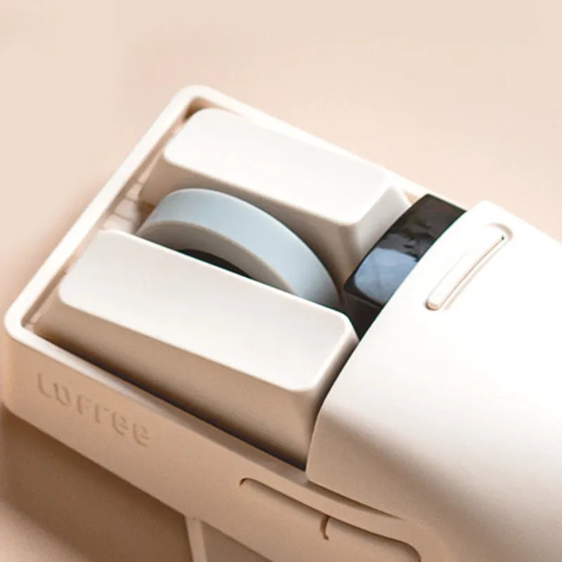 Xiaoqiao three-mode wireless mouse in matte finish showing ergonomic right-hand design with USB receiver and charging cable