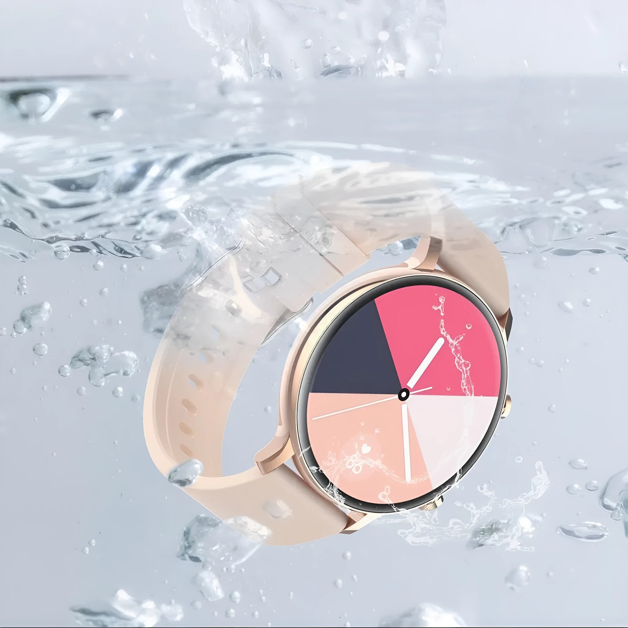 Bluetooth call smartwatch with stainless steel strap showing heart rate monitoring display