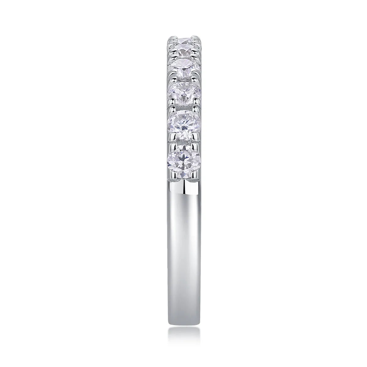 Parallel World moissanite wedding ring set in gold and rose gold on a gift box