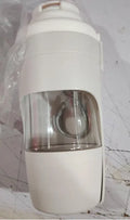 2-in-1 travel dog water bottle with feeder showing grey colour option with lanyard attachment