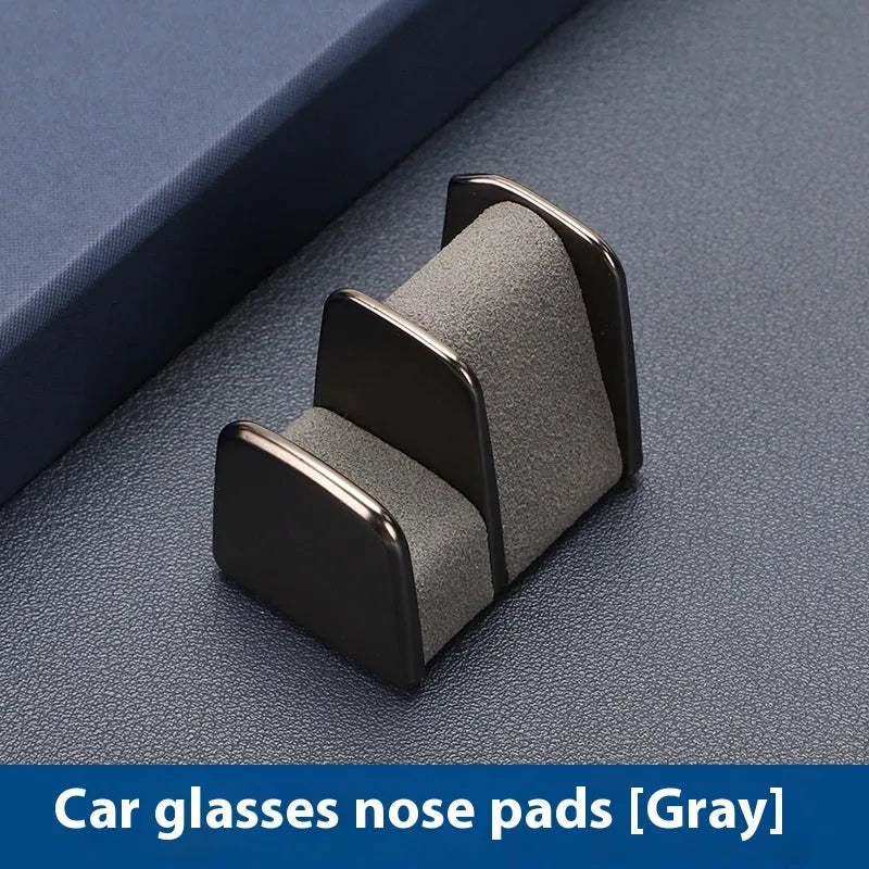 Car dashboard glasses clip nose pad in zinc alloy leather construction