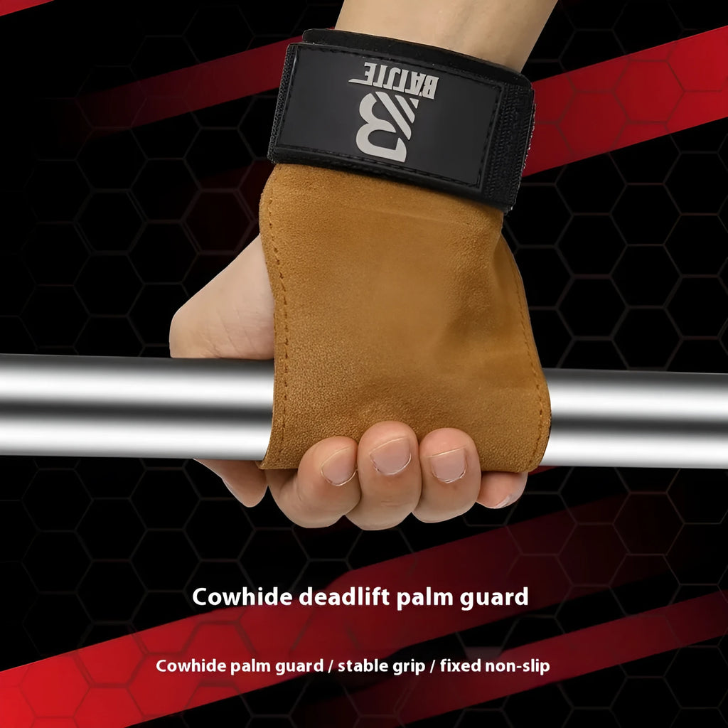 Brown fitness hand protectors for horizontal bar exercises and pull-up training
