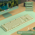 Prewalker V3 mechanical-feel keyboard and mouse set in retro green colour with wired and wireless connectivity options