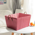 Cotton string laundry basket in rectangular shape 45x35x25cm available in five colours