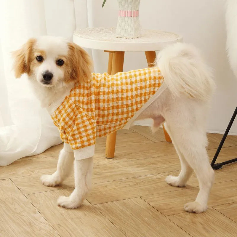 High collar windproof fashion sweater dog clothes in wool, available in six colours and five sizes