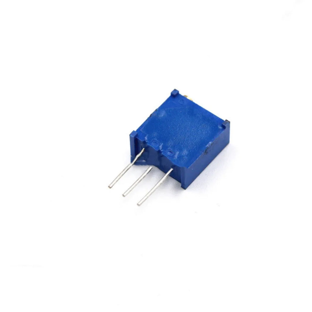 Blue multi-turn precision adjustable resistance potentiometer with 20K ohm rating for fine tuning