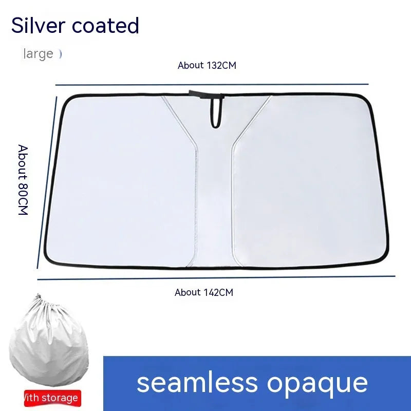 Titanium silver NC fabric car front shield sun shade for heat insulation